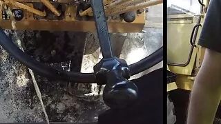 Pissing inside the digger