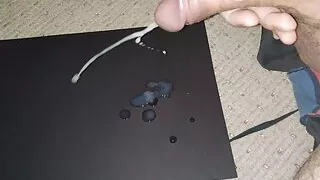 Precum Cum from Hard Curved Dick