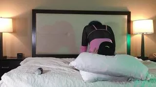 Trans Woman in Chastity Fucked Reverse Cowgirl