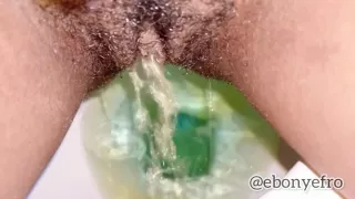 Amateur Ebony Peeing Upclose