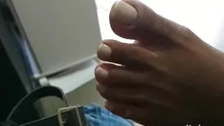 Ferfeet36 Close Taking off the shoe Flatform Sandal and Touch