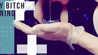 Spitting SISSY's cum inside his ASS