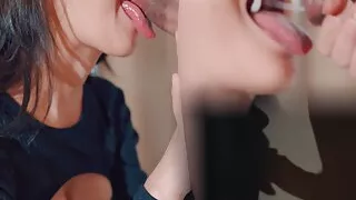Big load of cum straight into throat! Showing off my tongue actions