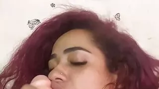 Sucking big white dick pt 3 with cum