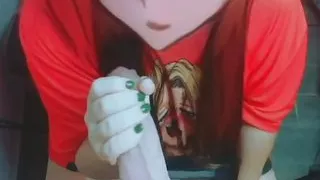 Snapchat blowjob anime girl sucking her boyfriend's big cock.