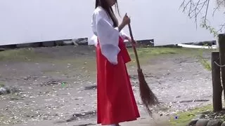 Your Complex of Tiny Tits is a Must-See for Many Men! The Slutty, Brown-Haired Shrine Maiden Loves to Beg for a Fuck!