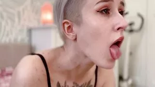 Deepthroat dildo solo practice