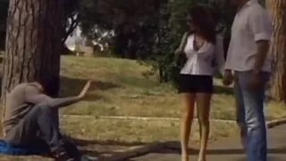 brunette vacationer by pool enjoys blowjob  and pussy fucking