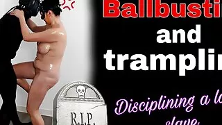 Femdom FLR Ballbusting CBT Trampling Discipline Oil Oiled Massage Male Slave Dominatrix Milf Stepmom