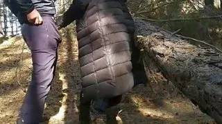 While the husband is at work, the sexwife wife fucks with a stranger in the forest