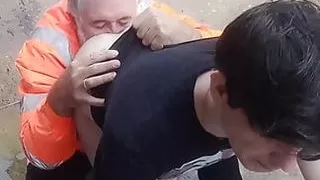 boy and daddy outdoor