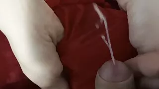 He ejaculates in my panties and I go back to work with the panties filled with cum