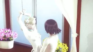 Hentai Uncensored - Blonde cat girl and friend get fucked several times