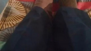 cock rubbing & show socks tease