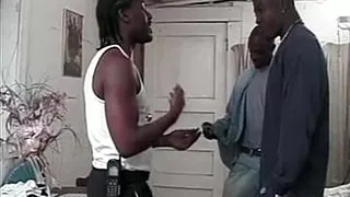 Threesome for a slut who loves black cock