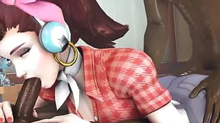 Sexy Overwatch D.va Interracial Pleasing Her Lovely Fans