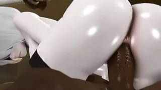 2B Cowgirl Jumping On A Dark Dong