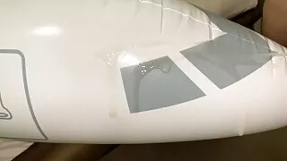 Small Penis Cumming A Huge Load On An Inflatable Airplane