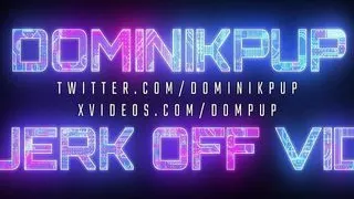 Alpha Dom Pup Jerks Off And Breeds A Clear Sleeve Toy With Cum Dripping Out