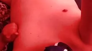 Chubby playing small dick and nipples on briefs of face