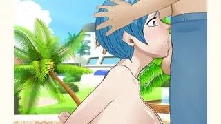 Bulma briefs milf with big busty tits slow & sensual slutty throatfucking in front of capsule corp - SDT