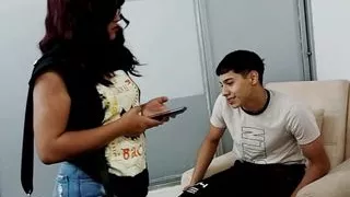 My stepmother's boyfriend fucks my pussy when we are home alone - Porn in Spanish