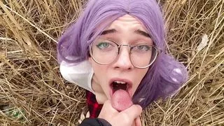 Pov fucked in public and cum in the mouth of a classmate after school