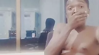 Black Tattoo Guy wanking his big dick until he cums