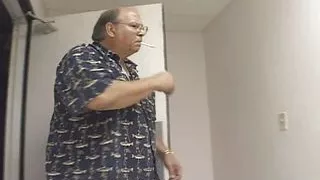 Tranny Frankenstein Tits Sucks Penis in Bathroom Urinal