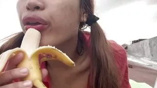 No Big White Guy Dick, Teen Deepthroat Banana Blowjob