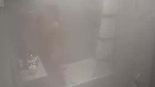 A steamy video of my naked hot ex in a luxury steam shower
