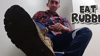 STEP GAY DAD - EAT RUBBER! - HOT DILF STEP UNCLE HAD A BAD DAY & WANTS YOU TO EAT & LICK HIS BOOTS!
