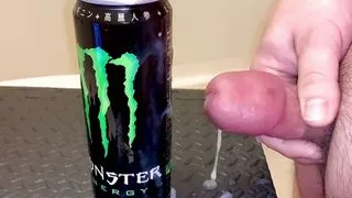 Small Penis Shooting a Load On An Empty Monster s Can - Hard Cumshot