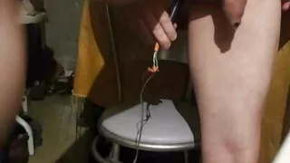 Purple vibrator anal sphere stimulate prostate cum video 2