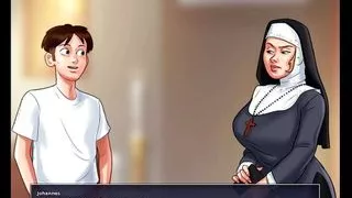 Summertime saga - Johannes fucked Aqua in the water ... Johannes played spin the bottel again with the ladies