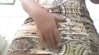 Striptease, Taking Off Everything And Playing Push Push With Black Dildo In Bathroom