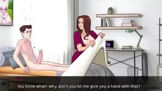 Lust Legacy Hentai game PornPlay Ep.1 caught masturbating in bed by his horny MILF step mom