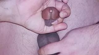 Masterbating My Cock Relaxing Background Cummed on My Handd