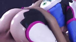 Overwatch D.va Cowgirl Riding Huge Light Boner 2