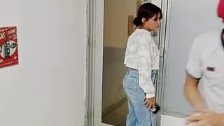 My stepsister's boyfriend fucks my pussy hard in exchange for keeping a secret - Porn in Spanish