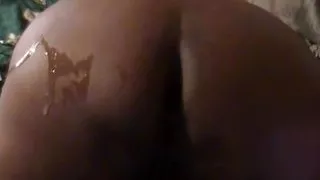 Schwarze Bbw wird gefickt und Sperma auf ihren großen Arsch geschossen