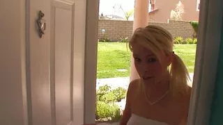 Blond sucking and fucking bitch for black guys