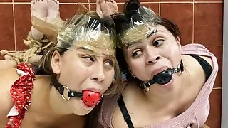 Hogtied Hotties Has Fun Being Two Bound And Gagged Girls In Tight Bondage