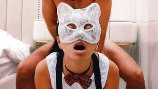 Horny schoolgirl gets banged by her roommate