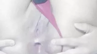 playing with my pussy and doing an rich anal with my bigest plug anal