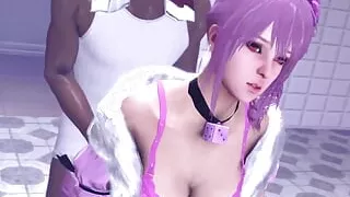 Pink-Haired Gurl Dark Boner Anal Doggyfuck