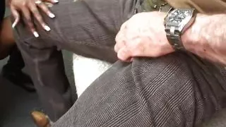 Interracial cock sucking in the casting room