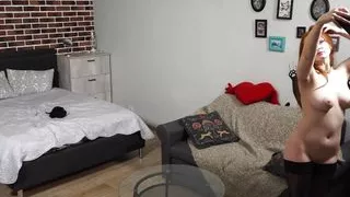 My redhead girlfriend taking seductive nude selfies