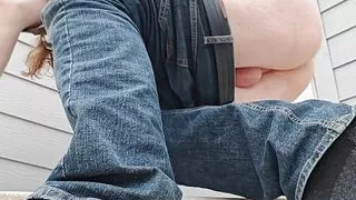 I drop my pants and casually expose myself outside