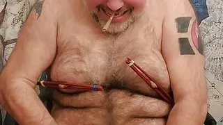 Fat sub pig humiliated used as an Ashtray